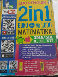 Image of 2 in 1 Buku + Mr. Kodu Matematika SMA/MA X, XI, XII